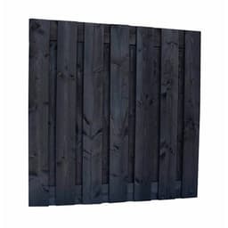 Douglas fijnbezaagd plankenscherm 19 mm 180x180 cm recht zwart gedompeld (15 pl) 1