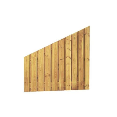 Geschaafd plankenscherm grenen 17 mm 180x180/90 cm vert recht aflopend (21 pl)