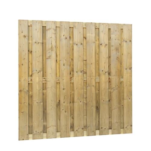 Jumboscherm geschaafd vuren 180x180 cm groen recht betonsys 21 planks
