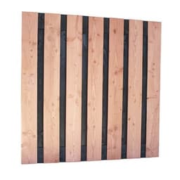 Douglas fijnbezaagd plankenscherm 19 mm zwart binnen 180x180 cm blank (15 pl) 1