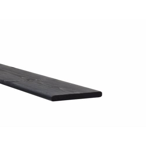 Grenen geschaafde plank 1,5x14x180 cm zwart gedompeld