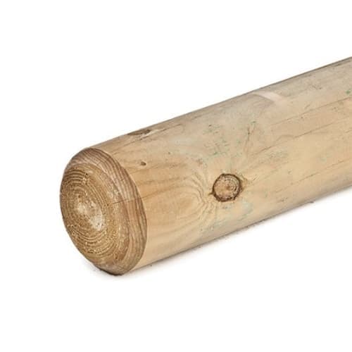 Ronde paal cilindrisch gefreesd 6x200 cm 1 gepunt 1 gekroond