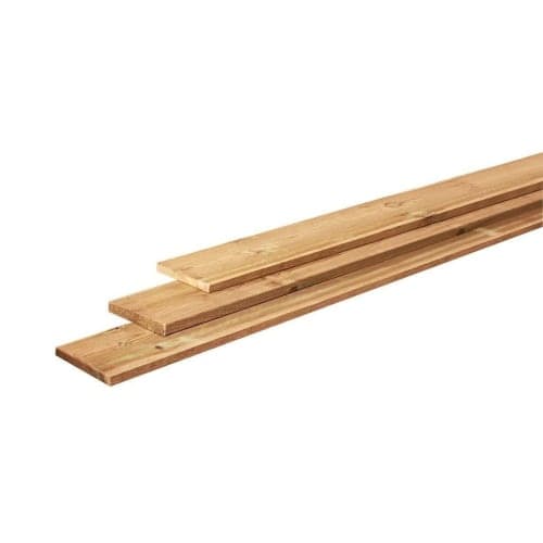 Grenen geschaafde plank 1,7x14x179,5 cm groen geïmpregneerd