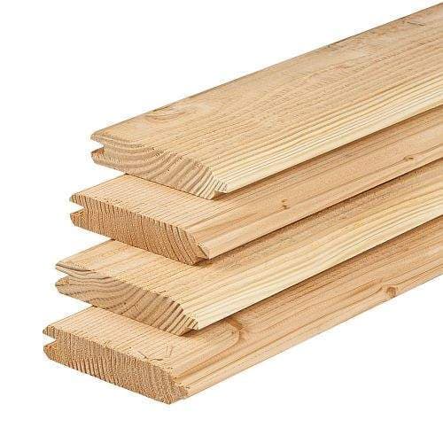 Grenen blokhutplank 2,8x14,5x200 cm groen geimpregneerd