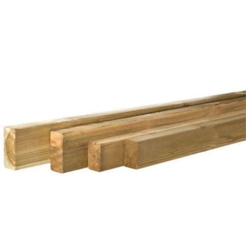 Grenen geschaafde regel 3,4x4,5x180 cm groen geimpregneerd