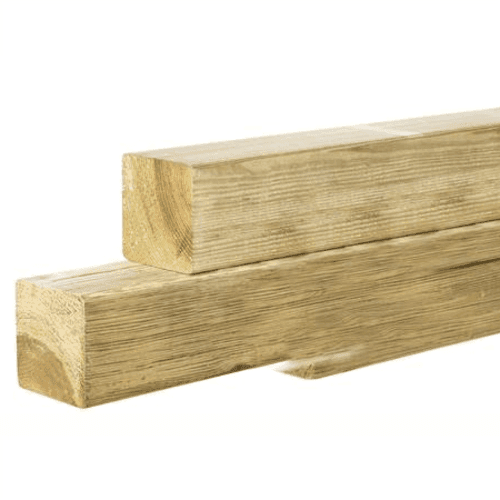 Grenen geschaafde paal zonder diamantkop 8,8x8,8x400 cm groen