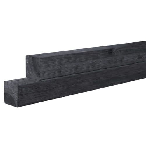 Grenen geschaafde paal zonder diamantkop 8,8x8,8x270 cm zwart