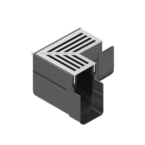 ACO slim-line hoekstuk aluminium rooster