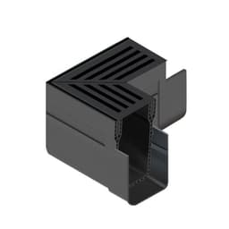 ACO slim-line hoekstuk zwart aluminium rooster 1