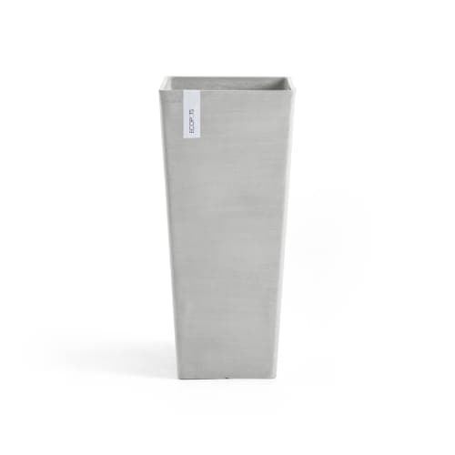 Ecopots Rotterdam high 70 white grey 32x32x70 cm