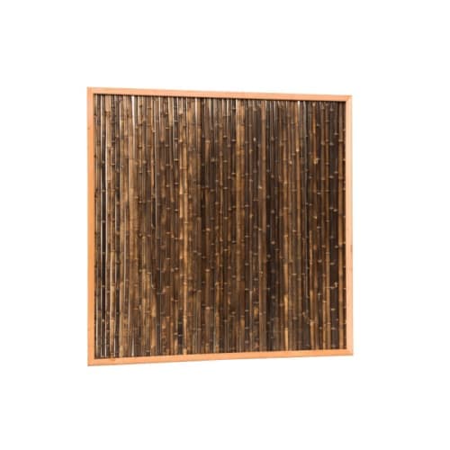 Bamboescherm zwarte bamboestokken in douglas frame 188x188 cm