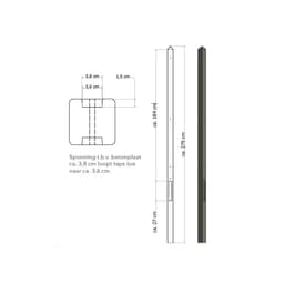 Betonpaal glad met diamantkop 10x10x310 cm gecoat tussenpaal 1