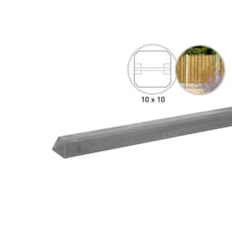 Betonpaal glad met diamantkop 10x10x190 cm grijs tussenpaal 1