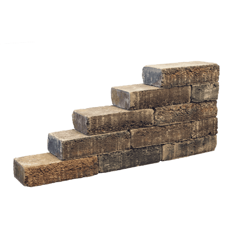 Pilestone Line 2 zijden ruw 40x15x10 cm walnut