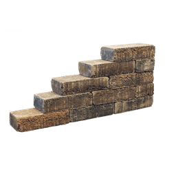 Pilestone Line 2 zijden ruw 40x15x10 cm walnut 1