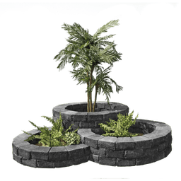 Pilestone trapez vorm 2 z ruw 23/17x21,5x10 cm coal 2