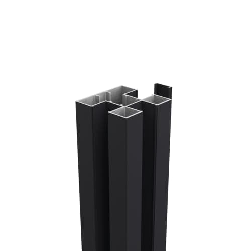terras & trends Fence paal 7,5x7,5x300 cm incl. aluminium afwerkingsprofiel (RAL 9005)