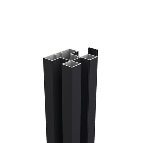 terras & trends Fence aluminium H paal 7,5x7,5 cm lengte 250 cm RAL9005 incl. aluminium afwerkingsprofiel 4x24 mm lengte 250 cm