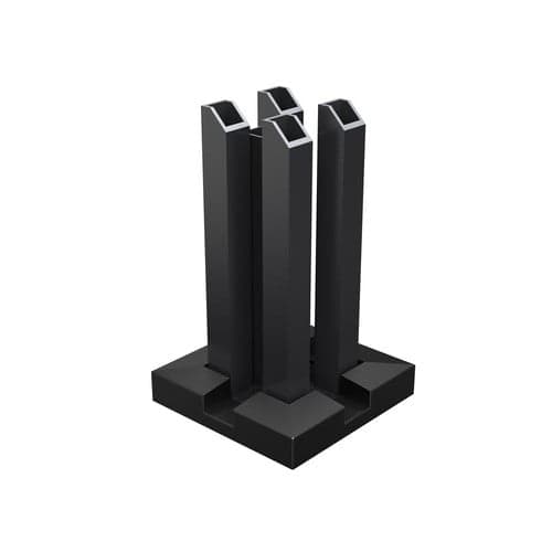 terras & trends Fence paalhouder op plaat 120x120 mm lengte 20 cm incl. kap RAL9005
