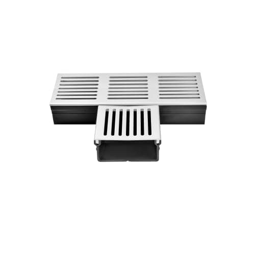 terras & trends drain 50/100 T-stuk met grijs aluminium rooster