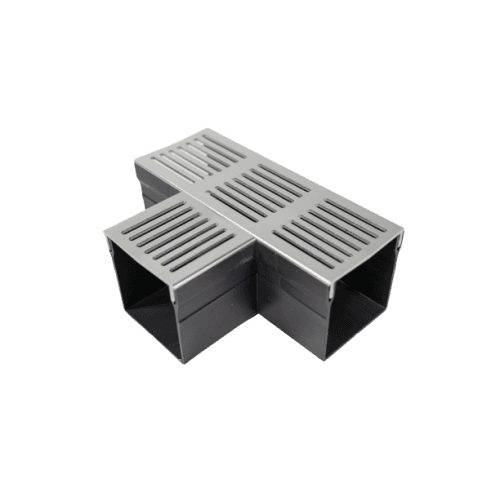 terras & trends drain 100/100 T-stuk met grijs aluminium rooster