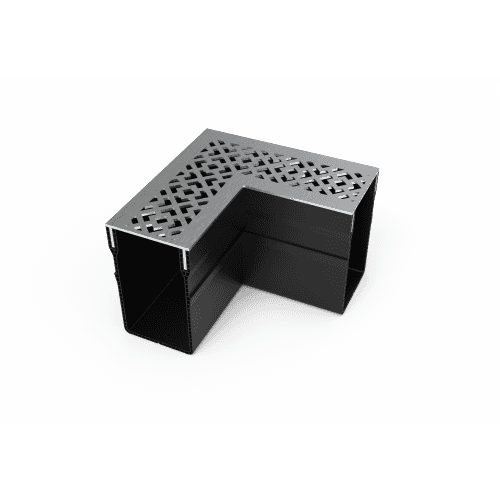 terras & trends drain 65/100 hoekstuk met diamond inox rvs rooster