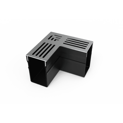 terras & trends drain 65/100 hoekstuk met inox rvs rooster