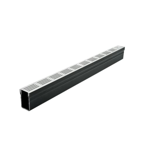 terras & trends drain 65/100 grijs aluminium rooster 2000 mm