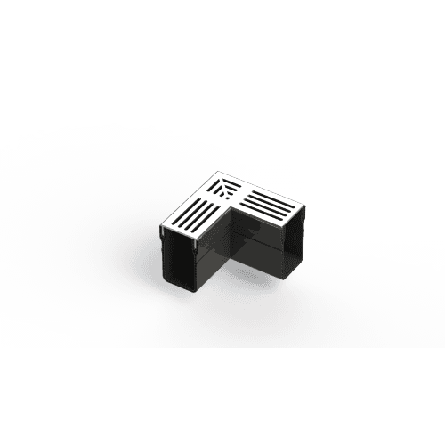 terras & trends drain 65/100 hoekstuk met grijs aluminium rooster