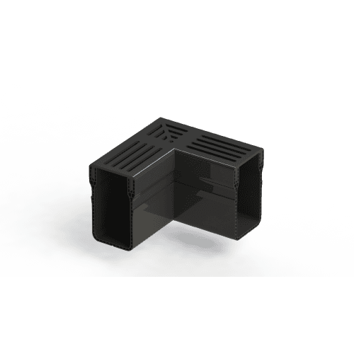 terras & trends drain 65/100 hoekstuk met zwart aluminium rooster