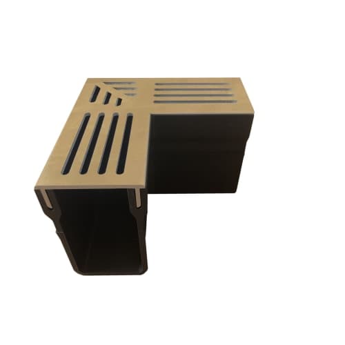 terras & trends drain 65/100 hoekstuk met corten staal rooster