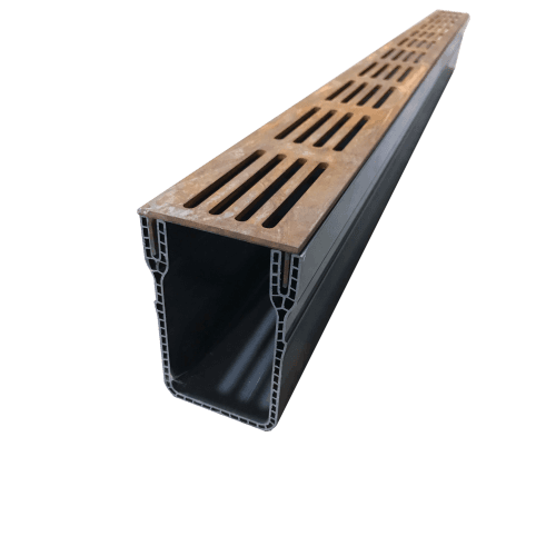 terras & trends drain 65/100 corten staal rooster 1000 mm