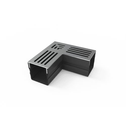 terras & trends drain mini 65/60 hoekstuk met inox rvs rooster