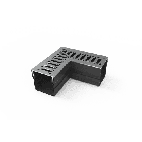 terras & trends drain mini 65/60 hoekstuk met viking inox rvs rooster