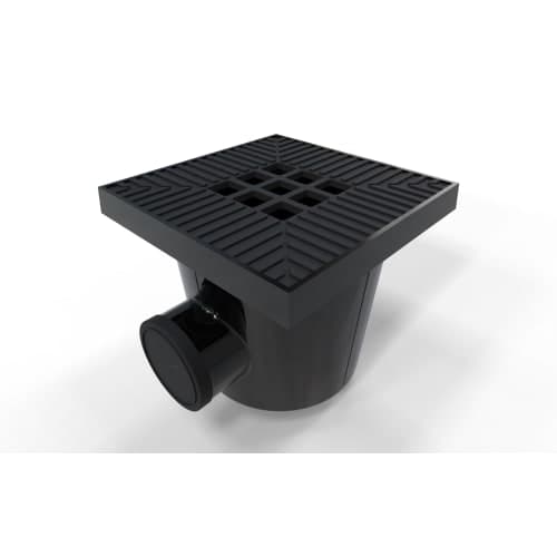 terras & trends afvoerput zwart aluminium rooster met afsluitkap