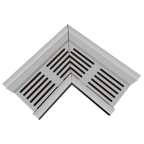 terras & trends topstone hoekstuk met grijs aluminium rooster