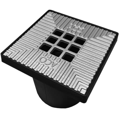 ACO Vloerput kunst stuksrand + aluminium gecoat rooster