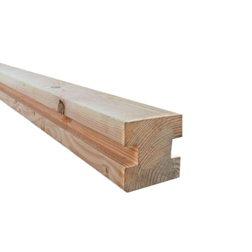 Douglas sleufpaal 9,5x9,5x300 cm tbv 28 mm profielplanken, tussenpaal, onbehandeld