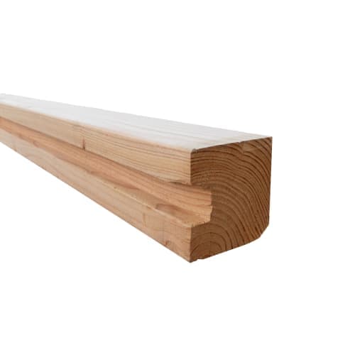 Douglas sleufpaal 9,5x9,5x300 cm tbv 28 mm profielplanken, eindpaal, onbehandeld