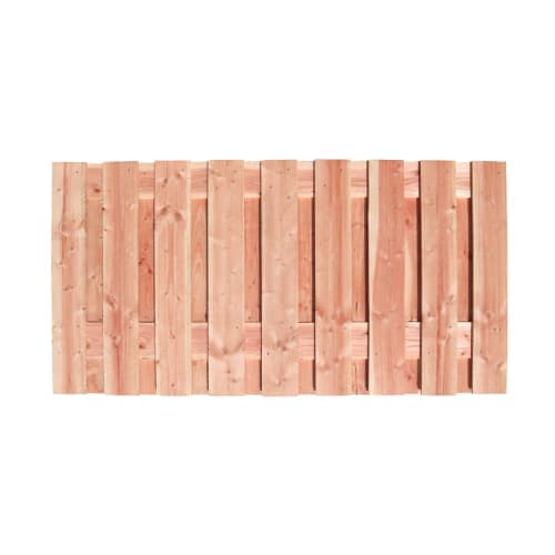 Douglas fijnbezaagd plankenscherm 15 mm, 180x90 cm tbv betonsysteem, onbehandeld  19 planks