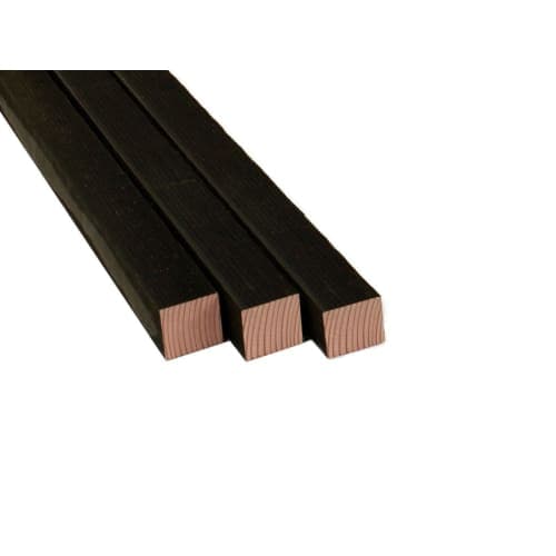 Douglas geschaafde paal 4,5x4,5x300 cm zwart gespoten