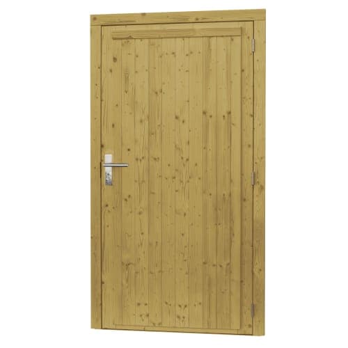 Vuren enkele dichte deur rechts incl. kozijn 90x201 cm groen