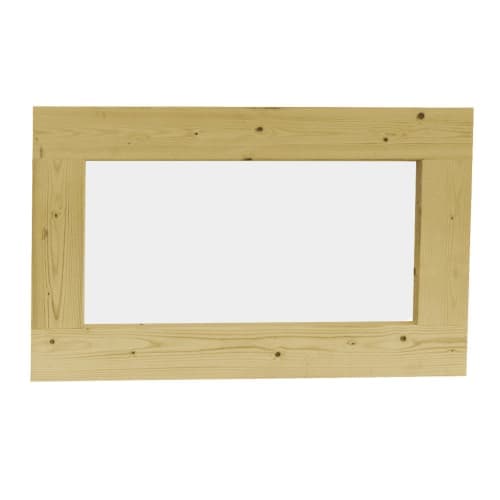 Vuren vast raam met melkglas 72x45 cm groen geimpregneerd