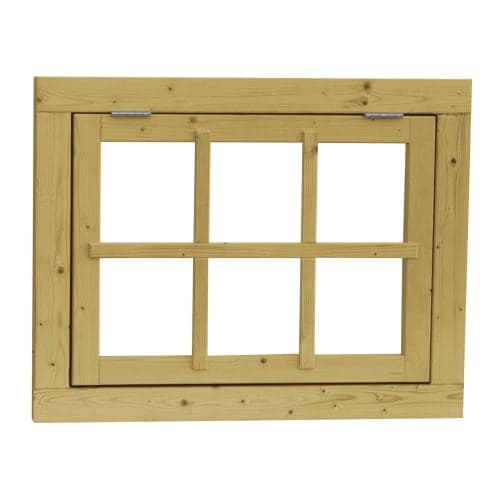 Vuren uitzetraam 6-ruits 91x70 cm groen geimpregneerd