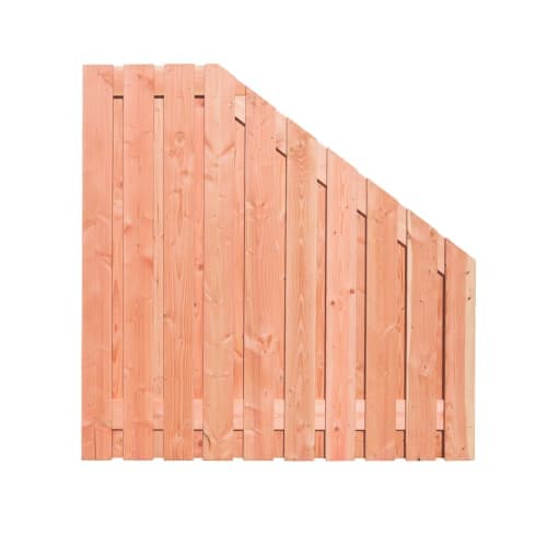 Douglas geschaafd plankenscherm 16 mm 180x180-90 cm tbv betonsysteem recht aflopend onbehandeld 21 planks