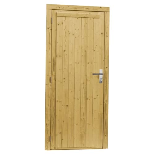 Vuren enkele dichte deur links incl. kozijn 90x201 cm groen