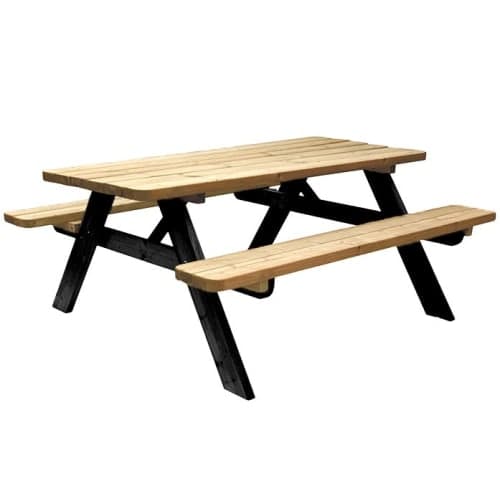 Picknicktafel Easy 40 mm dik bladmaat 180x70 cm geïmpregneerd en zwart gedompeld