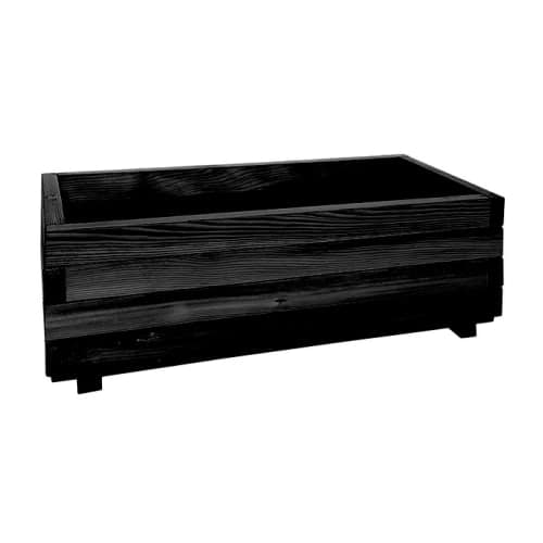 Bloembak rechthoek 32x92x42 cm (HxBxD) geïmpregneerd en zwart gedompeld