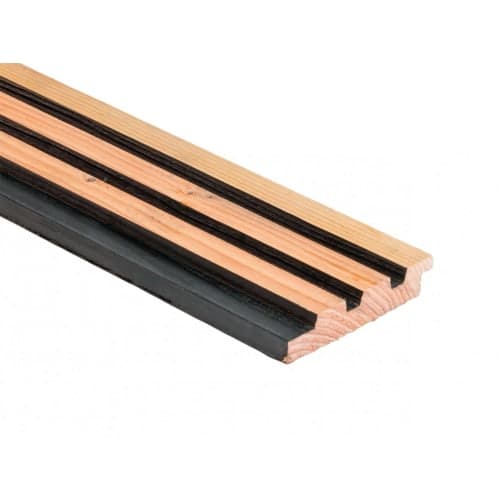 Douglas geschaafd triple profiel 2,5x14x300 cm zwart/onbehandeld