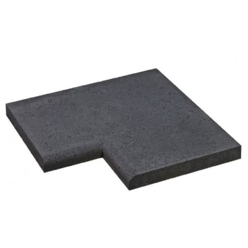 Schellevis Oudhollandse zwembadrand hoekstuk 100x100x5 cm antraciet